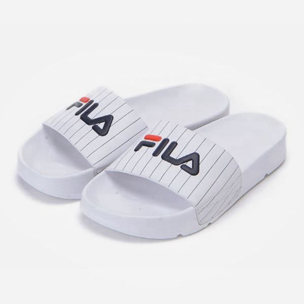 Chanclas Fila Mujer Blancas - Drifter Stripes - España 351879BYT